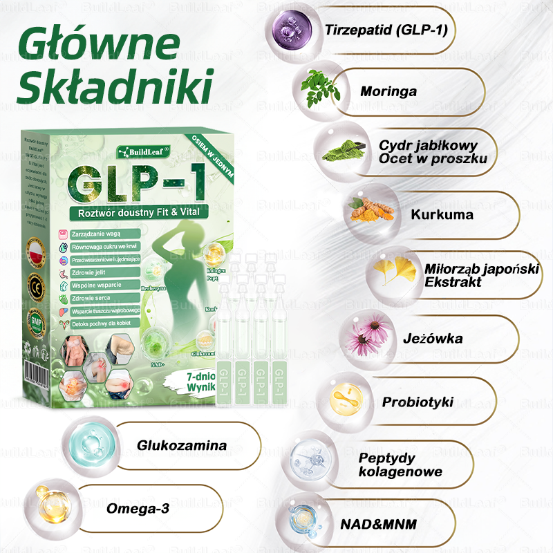 🍃Oficjalny sklep Polska | BuildLeaf® GLP-1 8-w-1 Fit & Vital Rozwiązanie (Jednorazowe dziennie, widoczne zmiany w ciągu 7 dni) ✅ Otyłość, zdrowie sercowo-naczyniowe, cukrzyca, bezdech senny, zdrowie jelit, problemy ze stawami i inne.