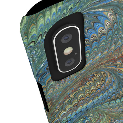 Blue and Green Italian Marbled Swirl Design, Italy Feather Phone Case, Multi-Color, Slim Phone Cases, Case-Mate IPHONE16 and all sizes