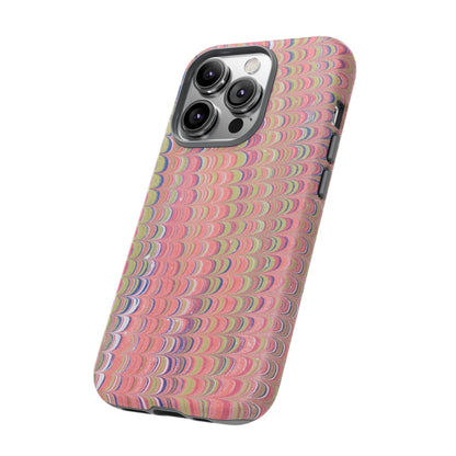 Pink Pastels Feather Marbled Vintage Design iPhone 16 + Samsung + Apple + Google - 2 finishes