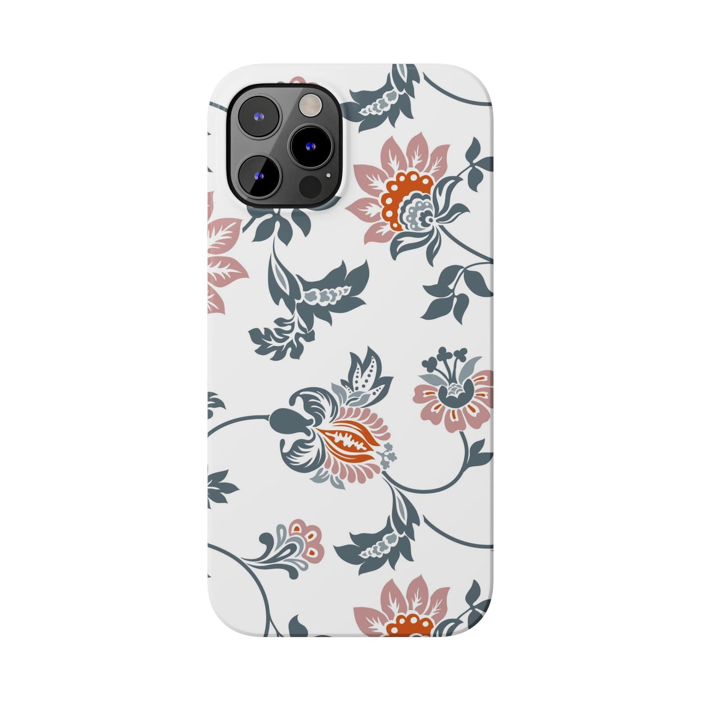 Pink and Green Flower Pattern, Floral Slim Phone Cases, Case-Mate IPHONE16 and all sizes