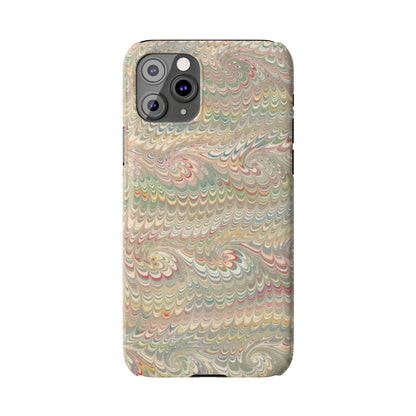 Soft Green and Multi-Colored Marbled Design, Italy Feather Phone Case, Multi-Color, Slim Phone Cases, Case-Mate IPHONE16 and all sizes