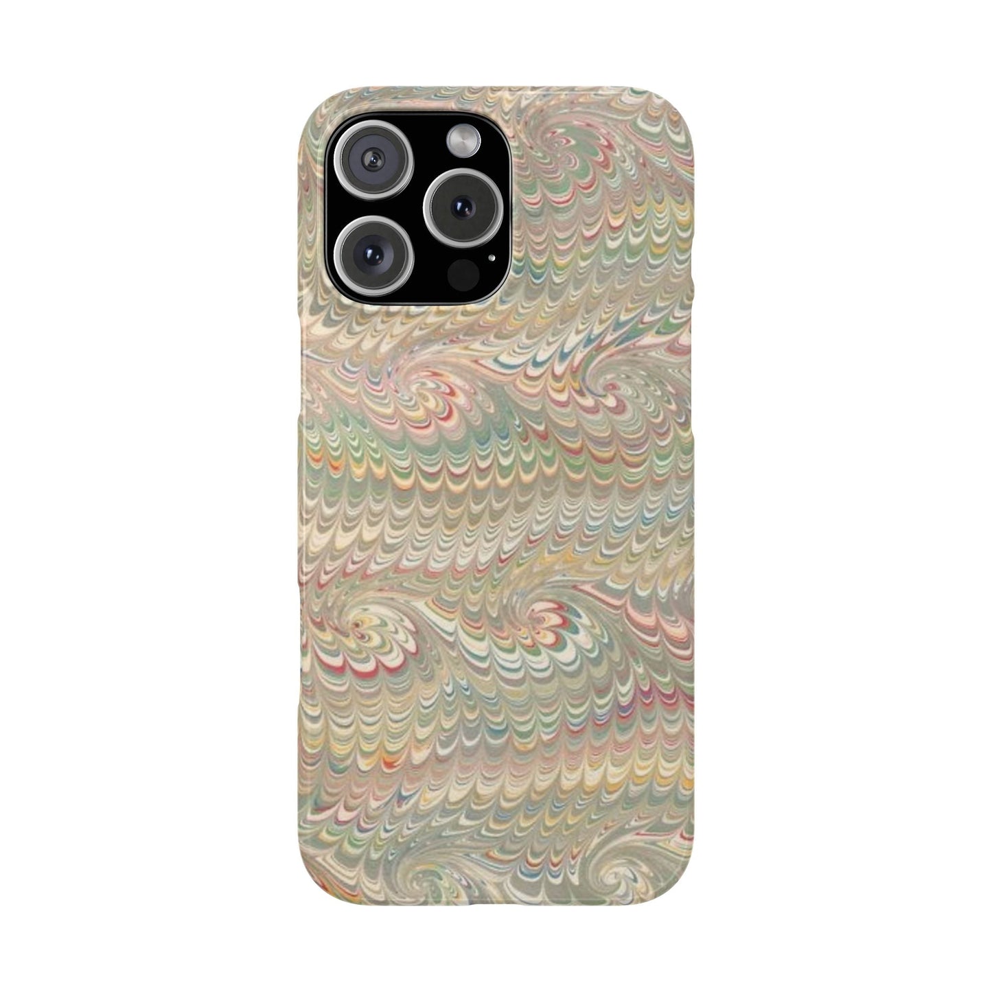 Soft Green and Multi-Colored Marbled Design, Italy Feather Phone Case, Multi-Color, Slim Phone Cases, Case-Mate IPHONE16 and all sizes