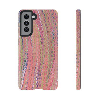 Pink Pastels Feather Marbled Vintage Design iPhone 16 + Samsung + Apple + Google - 2 finishes