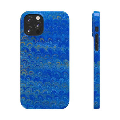 Blue Marbled Design, Italy Feather Phone Case, Multi-Color, Slim Phone Cases, Case-Mate IPHONE16 and all sizes