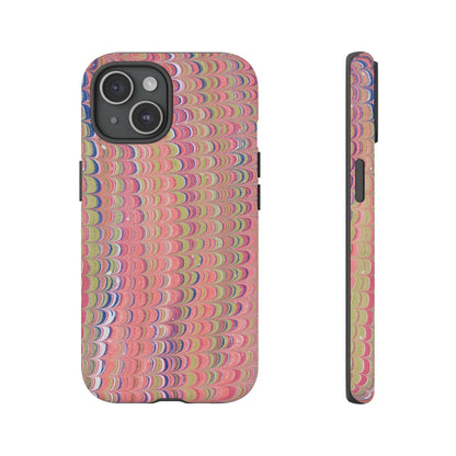 Pink Pastels Feather Marbled Vintage Design iPhone 16 + Samsung + Apple + Google - 2 finishes