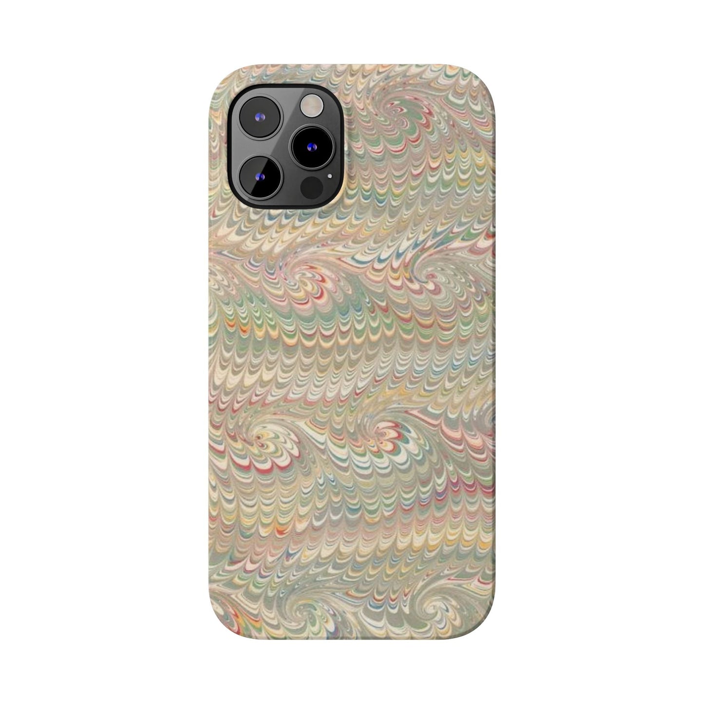 Soft Green and Multi-Colored Marbled Design, Italy Feather Phone Case, Multi-Color, Slim Phone Cases, Case-Mate IPHONE16 and all sizes
