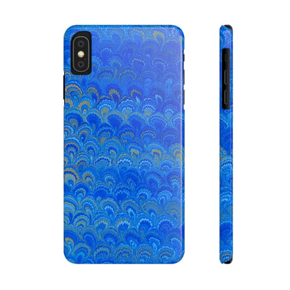 Blue Marbled Design, Italy Feather Phone Case, Multi-Color, Slim Phone Cases, Case-Mate IPHONE16 and all sizes