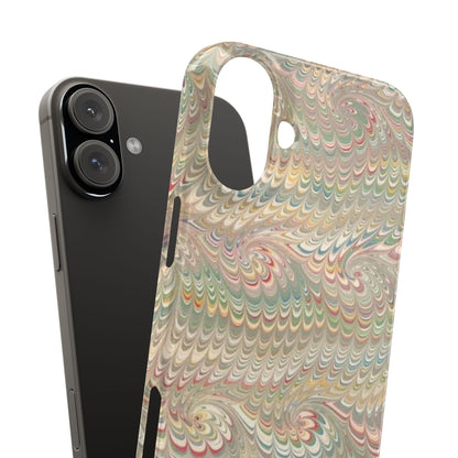Soft Green and Multi-Colored Marbled Design, Italy Feather Phone Case, Multi-Color, Slim Phone Cases, Case-Mate IPHONE16 and all sizes