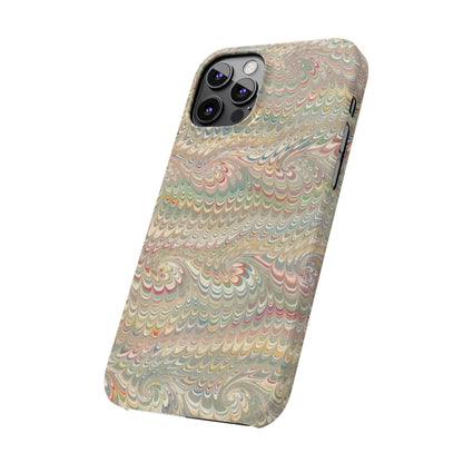 Soft Green and Multi-Colored Marbled Design, Italy Feather Phone Case, Multi-Color, Slim Phone Cases, Case-Mate IPHONE16 and all sizes