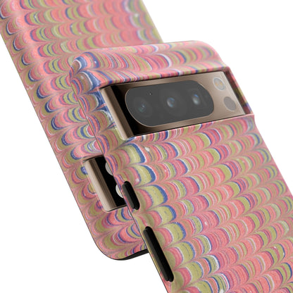 Pink Pastels Feather Marbled Vintage Design iPhone 16 + Samsung + Apple + Google - 2 finishes