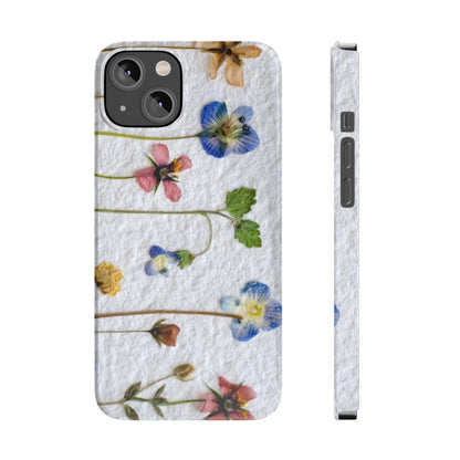 Dried Wild Pink and Purple Flower Image on Paper, Floral Slim Phone Cases, Case-Mate IPHONE16 and all sizes