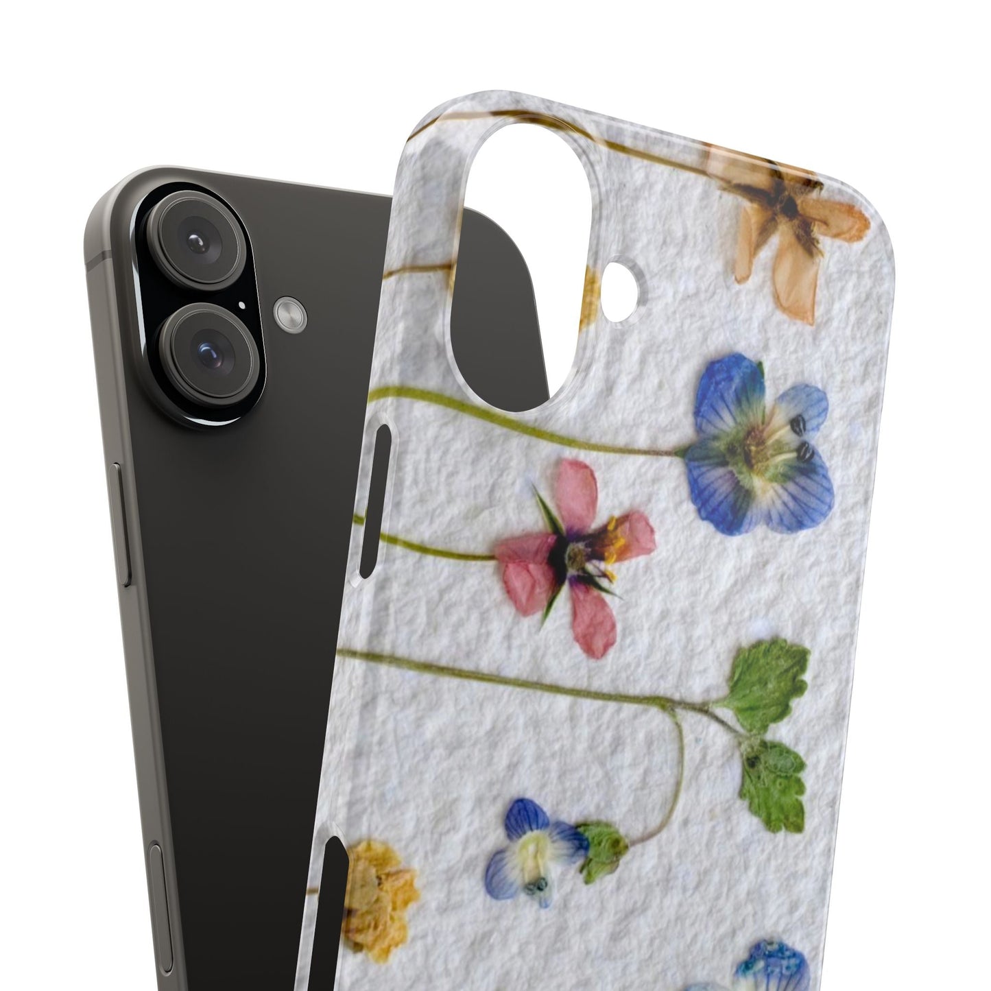 Dried Wild Pink and Purple Flower Image on Paper, Floral Slim Phone Cases, Case-Mate IPHONE16 and all sizes