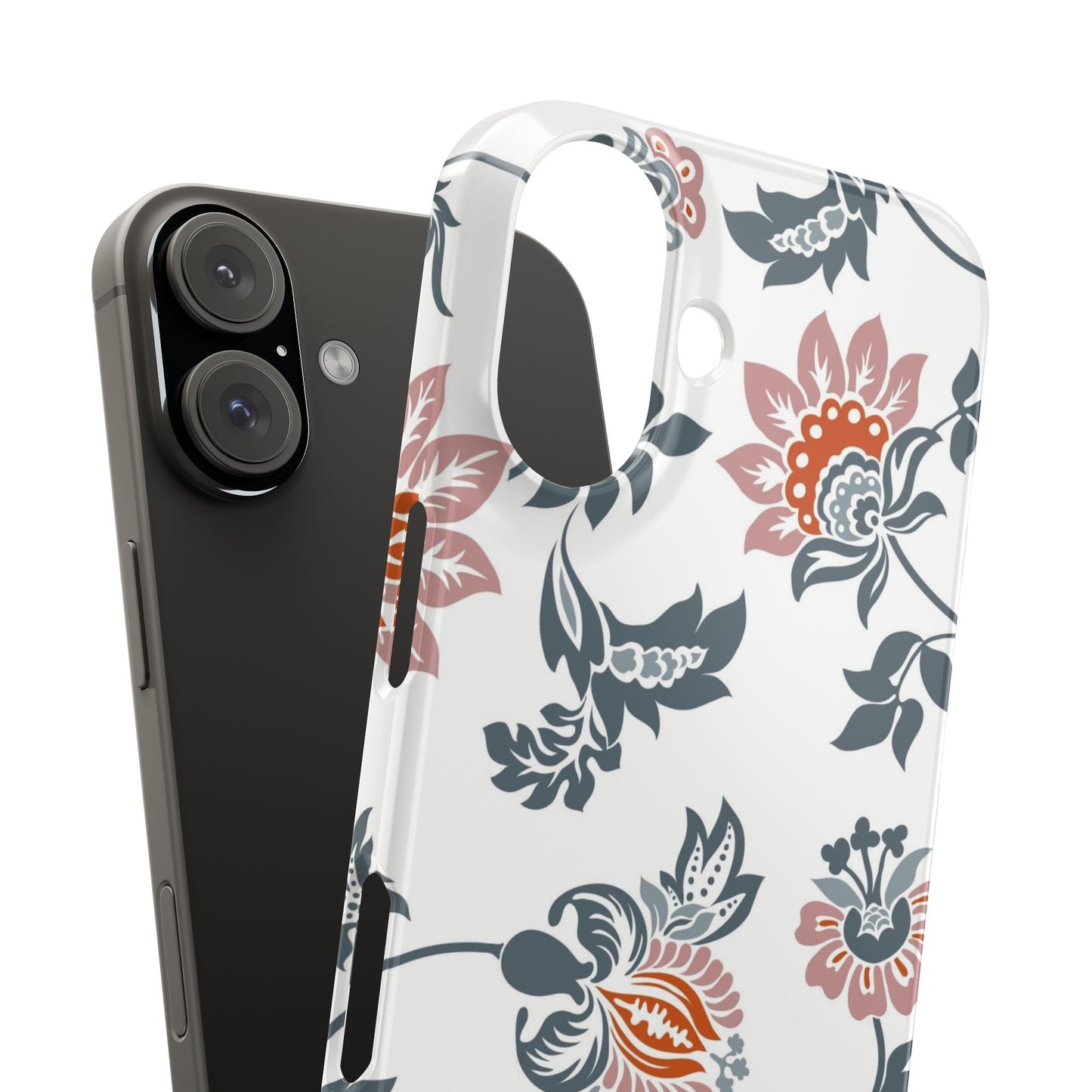 Pink and Green Flower Pattern, Floral Slim Phone Cases, Case-Mate IPHONE16 and all sizes