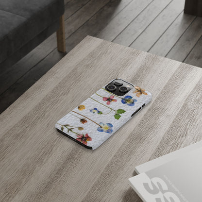 Dried Wild Pink and Purple Flower Image on Paper, Floral Slim Phone Cases, Case-Mate IPHONE16 and all sizes